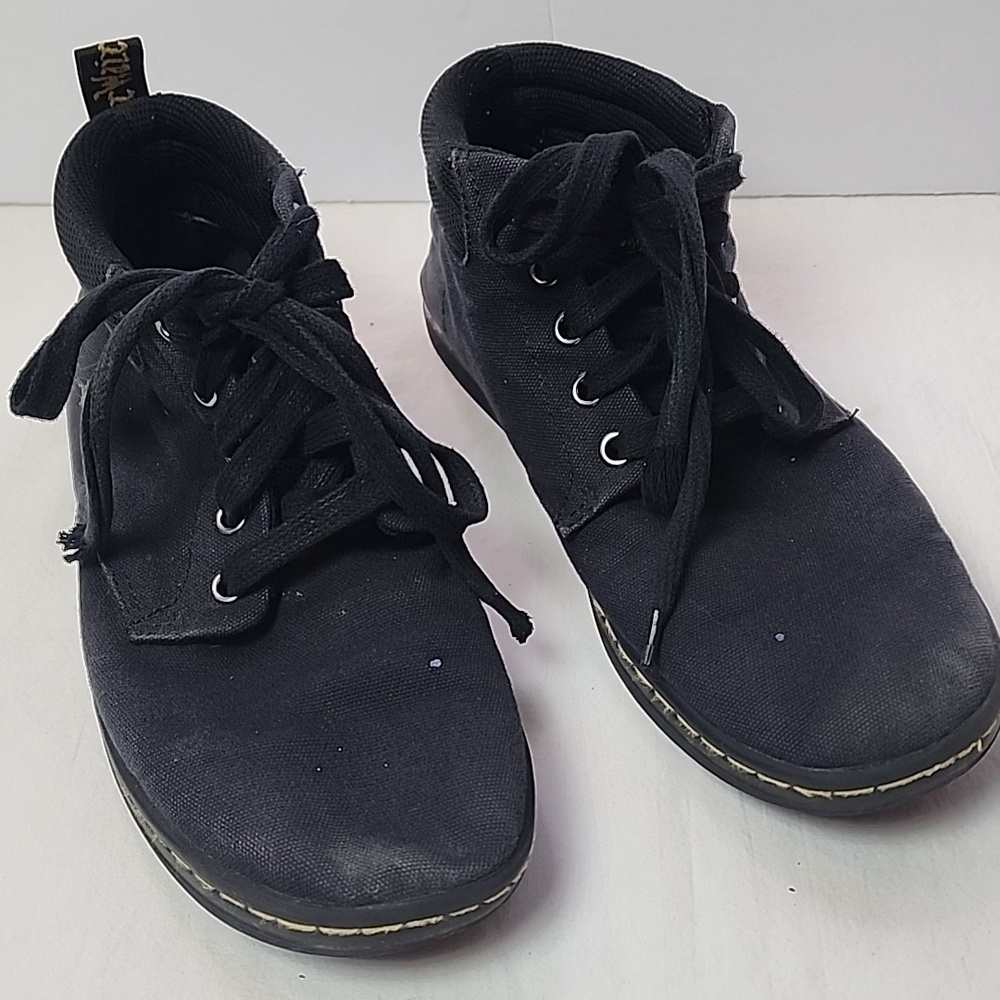 Dr. Martens Size 9 Alfie Black Canvas Combat Boots Shoes